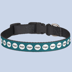 Simple Logo Business Promotional Teal Green Pet Collar