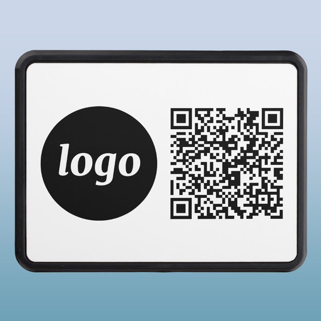 Simple Logo Business QR Code Hitch Cover (Logo with QR code business promotional trailer hitch cover)