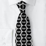 Simple Logo Business Silver Gray Neck Tie<br><div class="desc">Simple logo design to foster brand loyalty and promote your small business.  Replace the logo with your own and change the background color in the Design Tool to customize further.</div>
