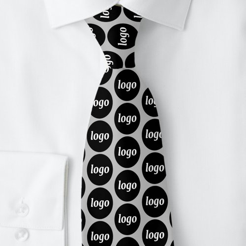 Simple Logo Business Silver Gray Neck Tie