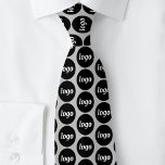 Simple Logo Business Silver Gray Neck Tie<br><div class="desc">Simple logo design to foster brand loyalty and promote your small business.  Replace the logo with your own and change the background color in the Design Tool to customize further.</div>