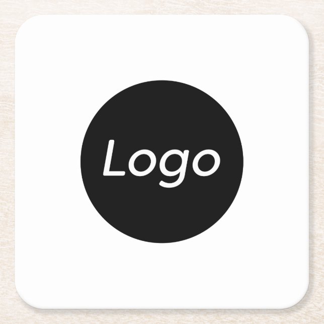 Simple Logo business Square Paper Coaster (Front)