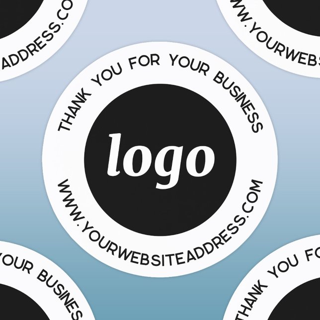 Simple Logo Business Thank You Labels (Simple logo with custom text business branding promotional thank you sticker roll)