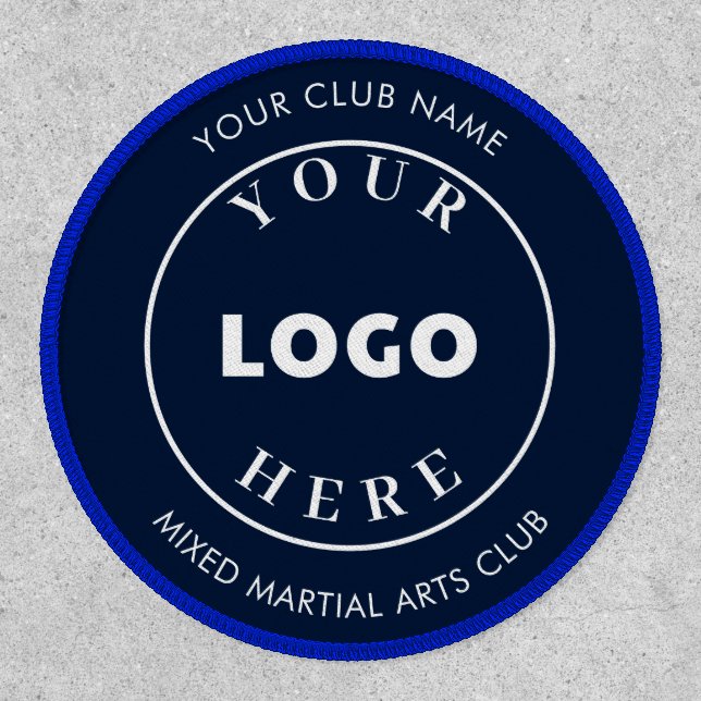 Simple Logo Club Name Martial Arts Navy Blue Patch (Front)