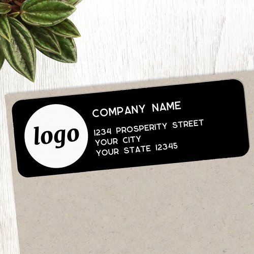 Simple Logo Company Black Return Address Label