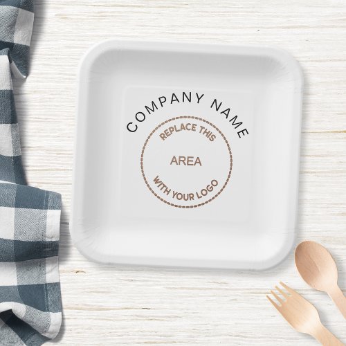 Simple Logo Company Name Any Color Paper Plates