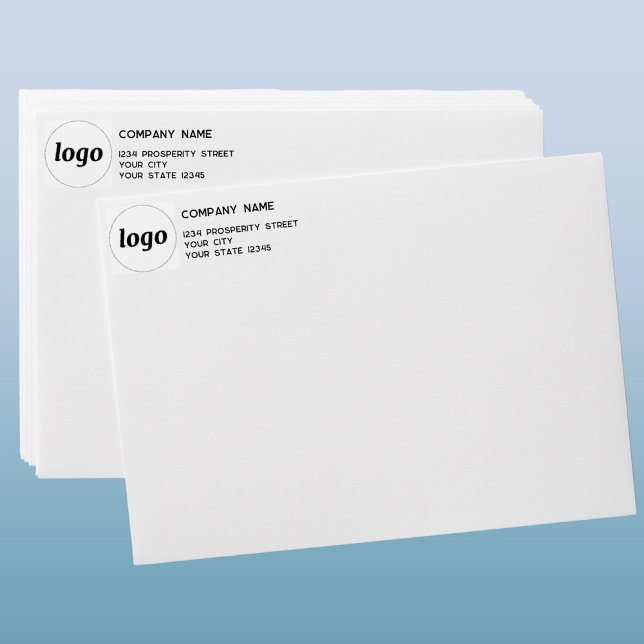 Simple Logo Company Return Address Envelope (Simple logo with custom text business branding promotional return address mailing envelopes)