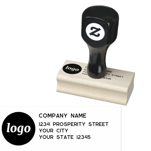 Simple Logo Company Return Address Rubber Stamp