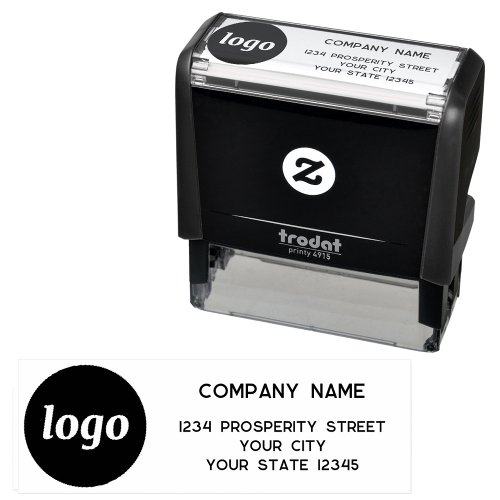 Simple Logo Company Return Address Self_inking Stamp