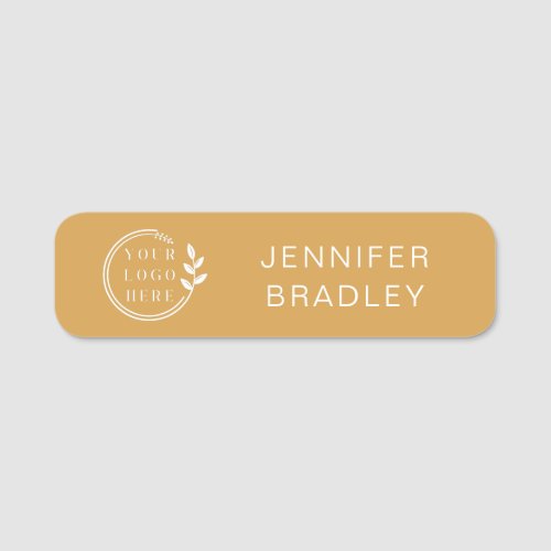 Simple Logo Custom Name Gold Corporate Business Name Tag