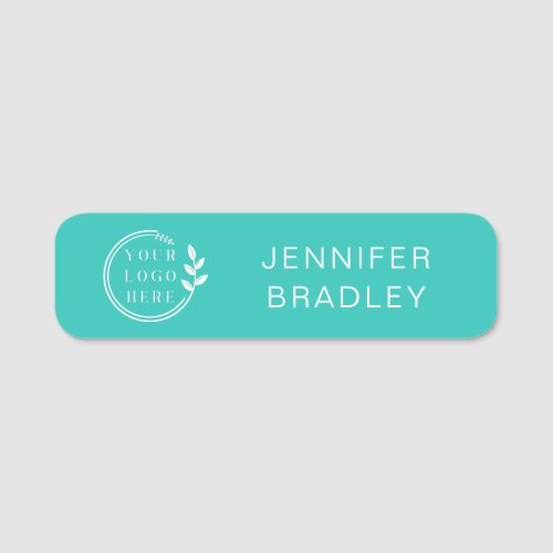 Simple Logo Custom Name Green Corporate Business Name Tag