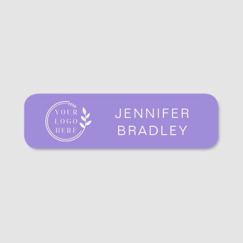 Simple Logo Custom Name Purple Corporate Business Name Tag