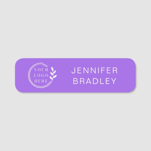 Simple Logo Custom Name Purple Corporate Business Name Tag