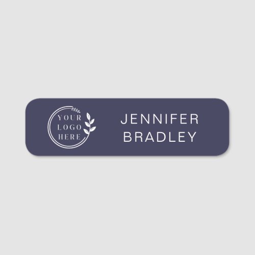 Simple Logo Custom Name Purple Corporate Business Name Tag