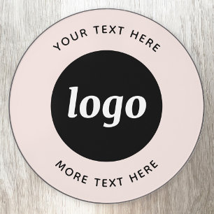 Simple Logo Custom Text Business Blush Pink Wireless Charger