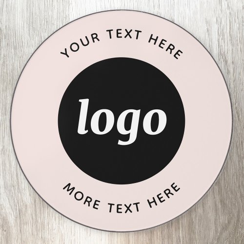 Simple Logo Custom Text Business Blush Pink Wireless Charger