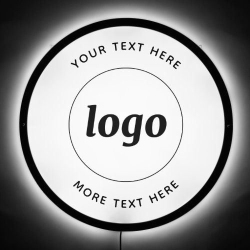 Simple Logo Custom Text Business LED Sign