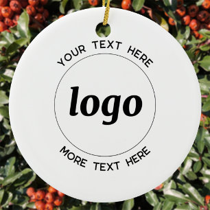 Simple Logo Custom Text Business Promotional Ceramic Ornament
