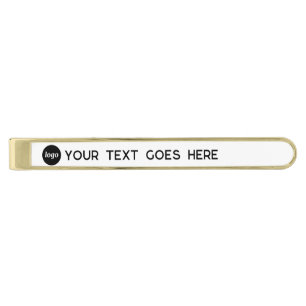 Simple Logo Custom Text Business Promotional Gold Finish Tie Bar