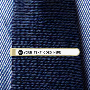 Simple Logo Custom Text Business Promotional Gold Finish Tie Bar