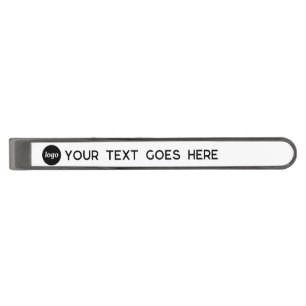 Simple Logo Custom Text Business Promotional Gunmetal Finish Tie Bar