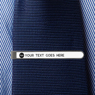 Simple Logo Custom Text Business Promotional Gunmetal Finish Tie Bar