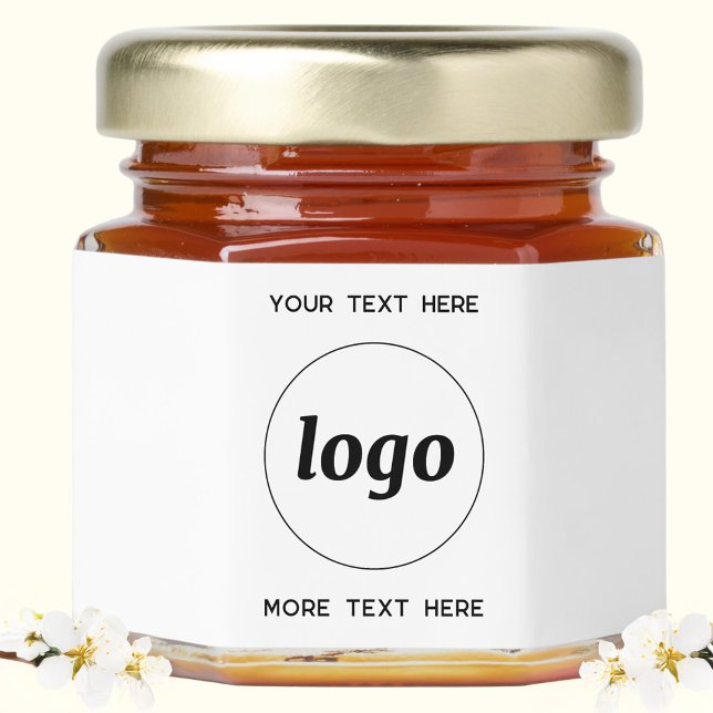 Simple Logo Custom Text Business Promotional Honey Jar Favors (Simple logo with custom text business branding promotional honey jar favors)