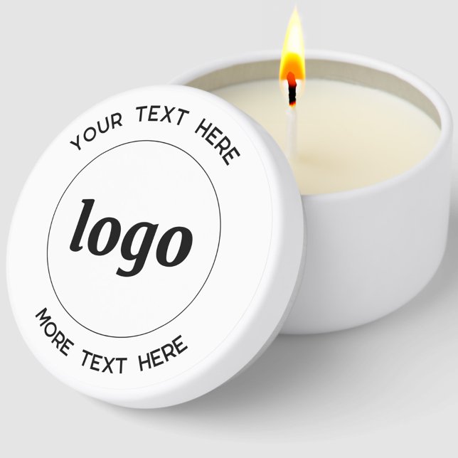 Simple Logo Custom Text Business Promotional Mini Candle Favors (Simple logo with custom text business branding promotional mini soy candle)