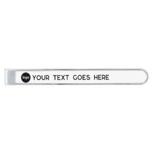 Simple Logo Custom Text Business Promotional Silver Finish Tie Bar