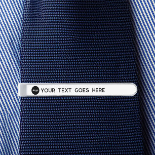 Simple Logo Custom Text Business Promotional Silver Finish Tie Bar