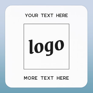 Simple Logo Custom Text Business Promotional Square Sticker