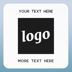 Simple Logo Custom Text Business Promotional Square Sticker