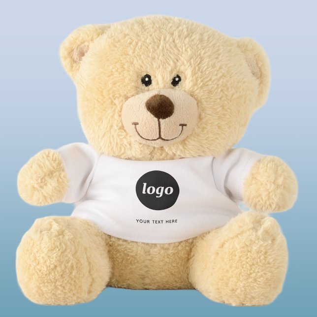 Simple Logo Custom Text Business Teddy Bear (Logo with text business promotional soft toy teddy bear)