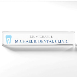 Simple Logo Dental Dentist Desk Name Plate