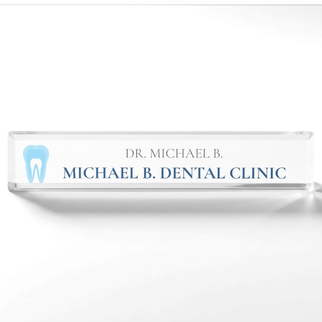 Simple Logo Dental Dentist Desk Name Plate