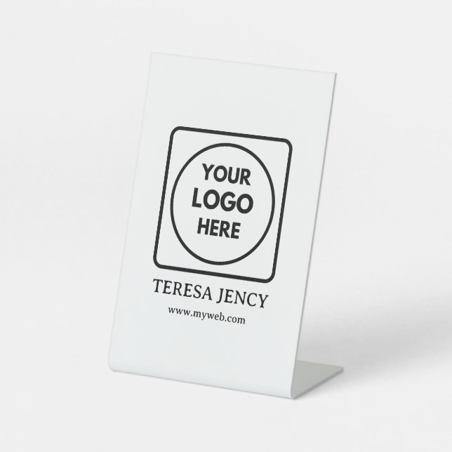 Simple Logo Display Stand for Branding Pedestal Sign (Front)