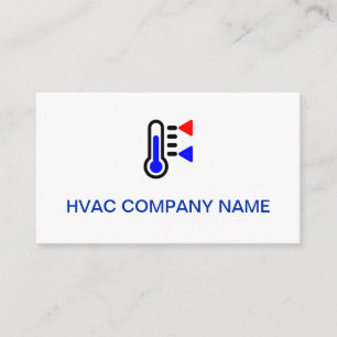 Simple Logo (Heat, Cool) Professional AC HVAC Business Card