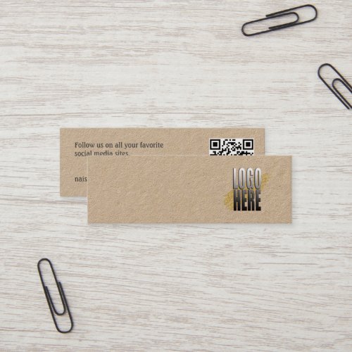 Simple Logo Kraft Paper Earring Display  QR Code Mini Business Card
