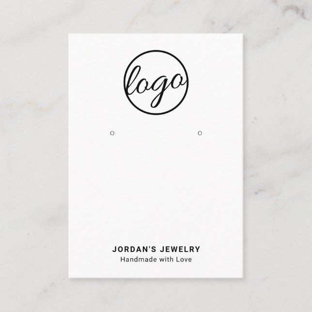 Simple Logo Large Earring Display Business Card (Front)
