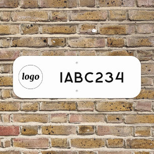 Simple Logo License Plate ID Business Parking Metal Sign