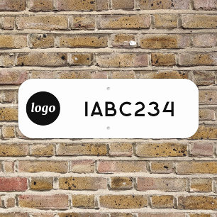 Simple Logo License Plate ID Business Parking Metal Sign