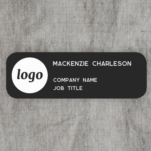 Simple Logo Minimalist Black Name Tag