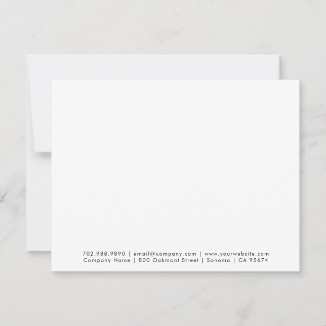 Simple Logo Minimalist Professional White Note Card (Front)