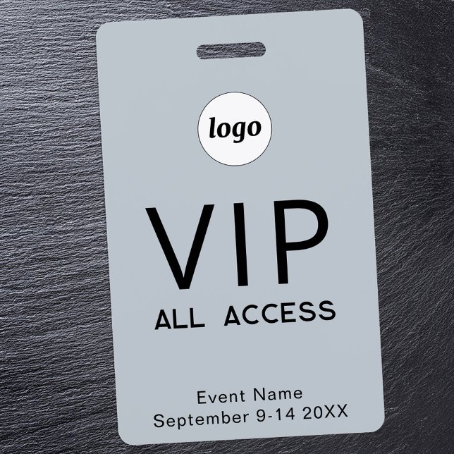 Simple Logo Minimalist VIP All Access Pass Event Badge (Simple logo with custom text business branding promotional VIP all access event ID badge)