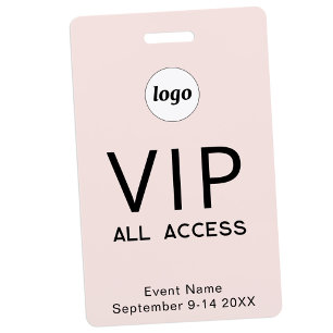 Simple Logo Minimalist VIP All Access Pass Event Badge