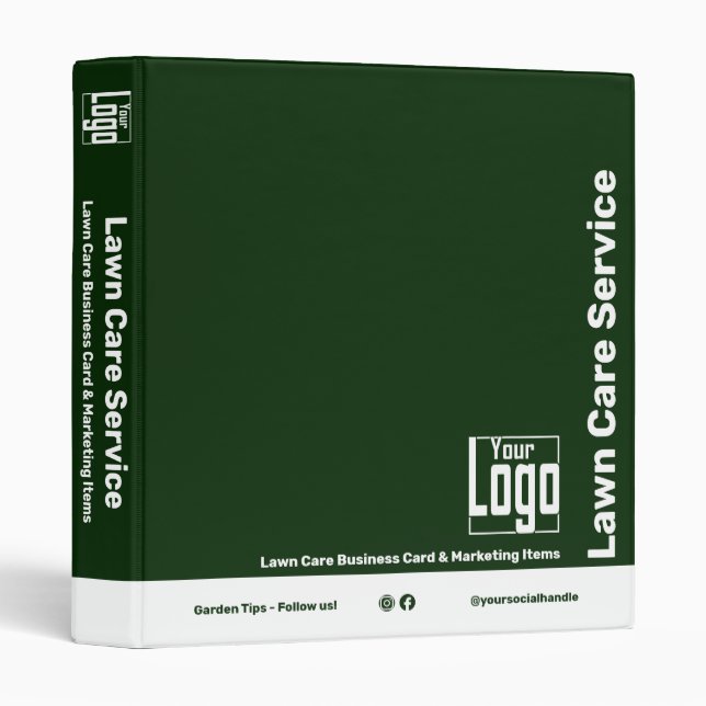 Simple Logo Motto Green & White 3 Ring Binder (Front/Spine)