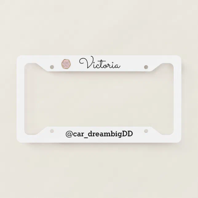 Simple Logo Name Business License Plate Frame | Zazzle