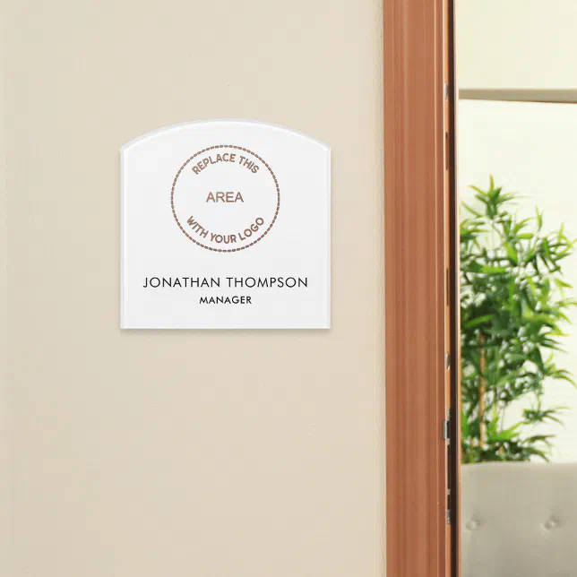 Simple Logo Name Job Title Any Color Door Sign | Zazzle