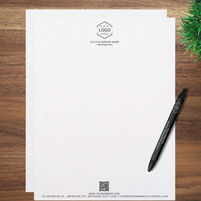 Simple Logo Name QR Code Website  Business  Letterhead (Creator Uploaded)