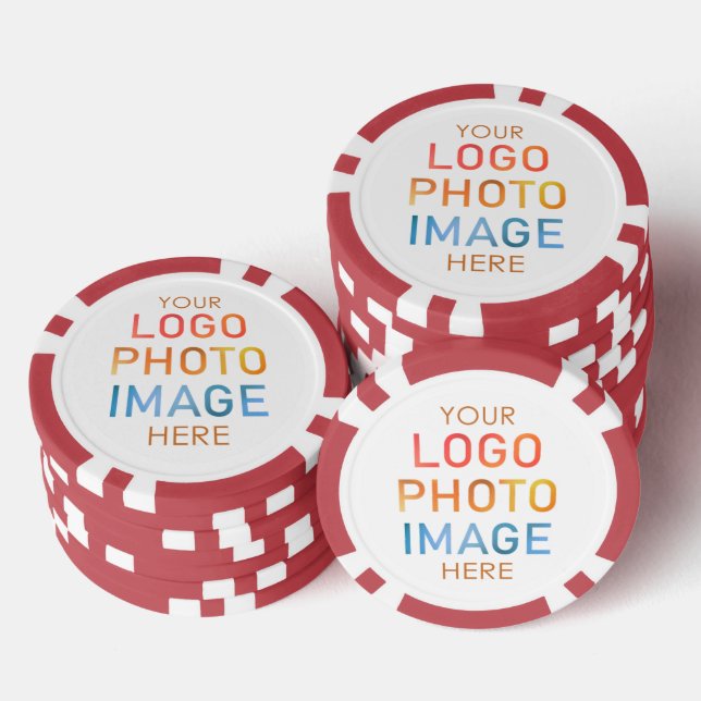 Simple Logo or Photo Personalized Custom Poker Chips (Stack)